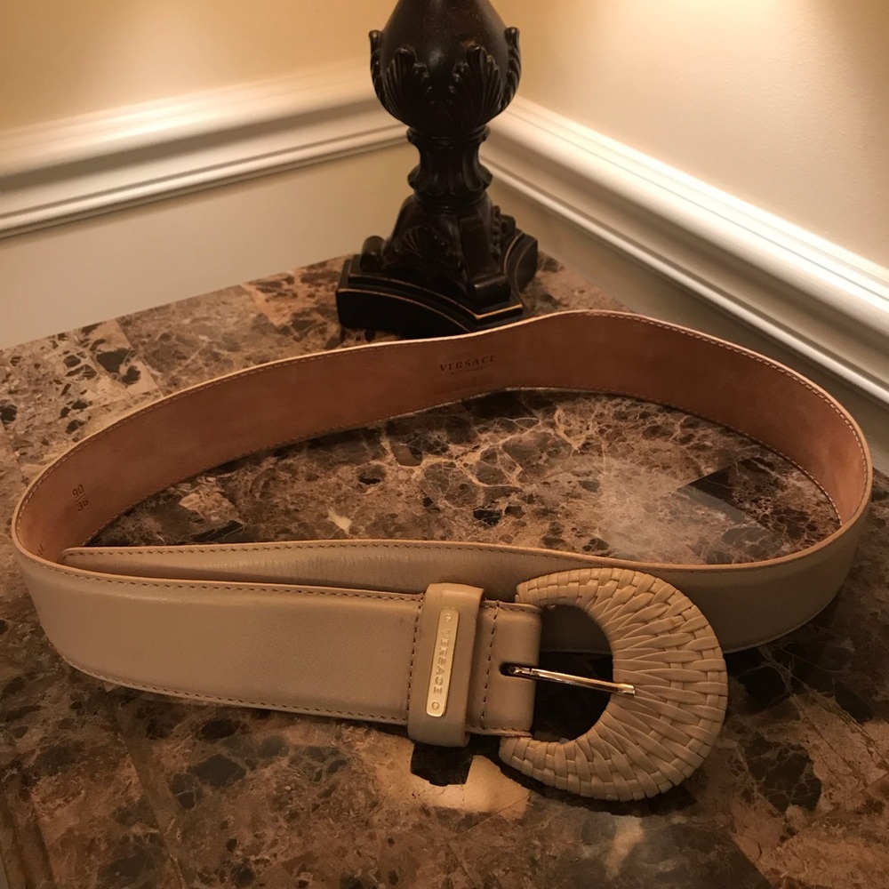 Versace cream belt!